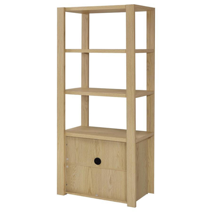 Laurelton - 3 - Shelf Media Tower Tall Pier Cabinet - Light Oak Piers modern furniture Contempo Furniture