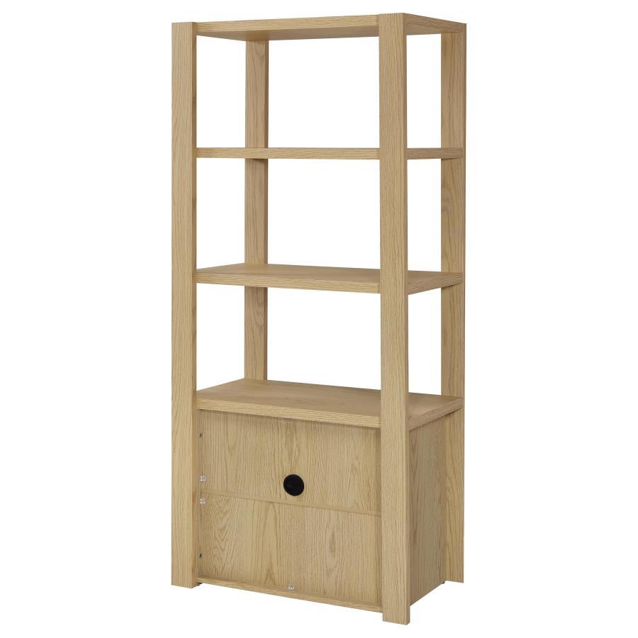 Laurelton - 3 - Shelf Media Tower Tall Pier Cabinet - Light Oak Piers modern furniture Contempo Furniture