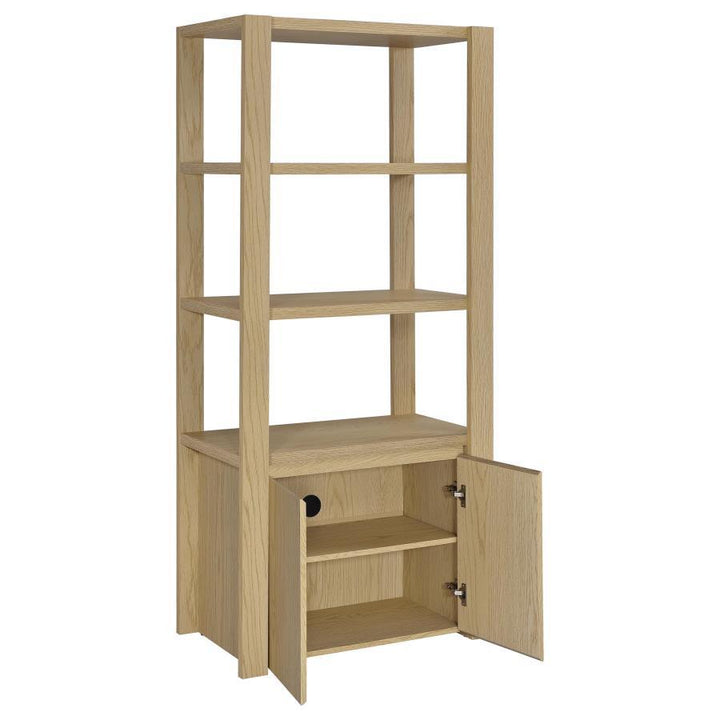 Laurelton - 3 - Shelf Media Tower Tall Pier Cabinet - Light Oak Piers modern furniture Contempo Furniture