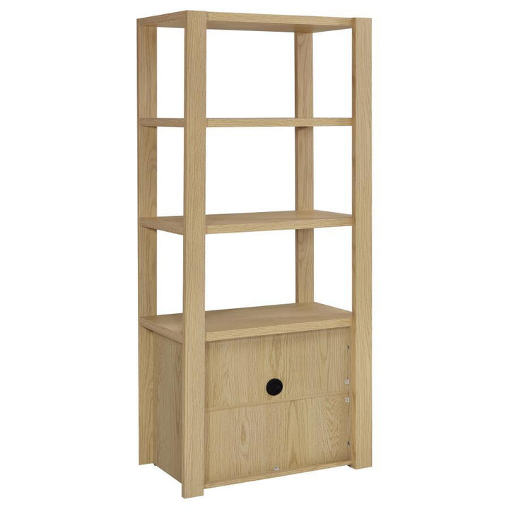 Laurelton - 3 - Shelf Media Tower Tall Pier Cabinet - Light Oak Piers modern furniture Contempo Furniture