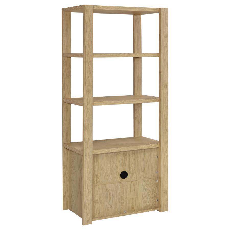 Laurelton - 3 - Shelf Media Tower Tall Pier Cabinet - Light Oak Piers modern furniture Contempo Furniture