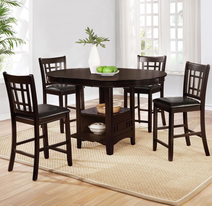 Lavon - 5 Piece Oval Counter Height Dining Set - Espresso 5 - Piece Dining Room Set modern furniture Contempo Furniture