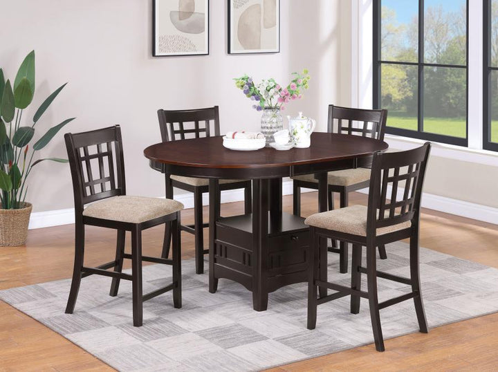 Lavon - 5 Piece Oval Counter Height Dining Set - Light Chestnut 5 - Piece Dining Room Set modern furniture Contempo Furniture