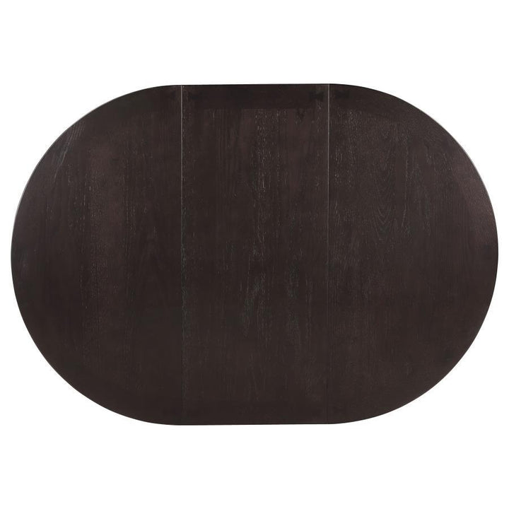 Lavon - 5 Piece Oval Extension Leaf Dining Set - Espresso 5 - Piece Dining Room Set modern furniture Contempo Furniture