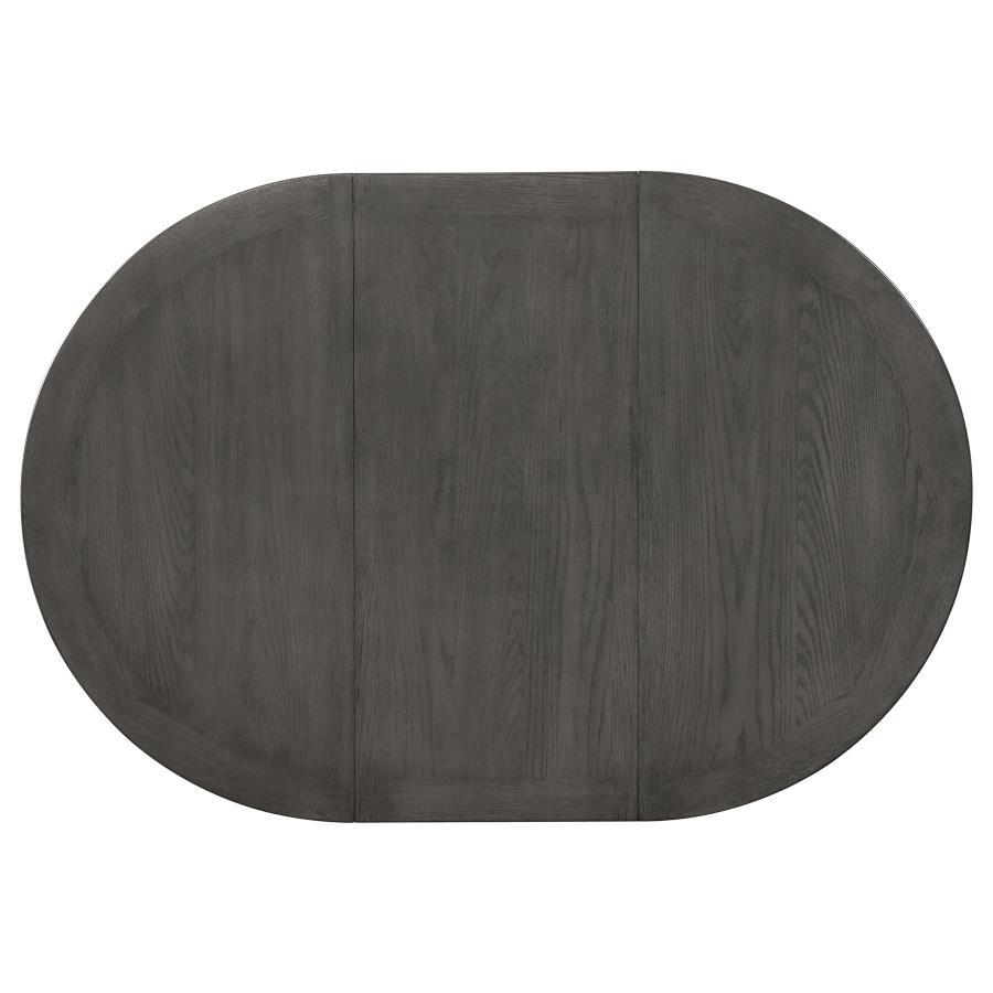 Lavon - 5 Piece Oval Extension Leaf Dining Set - Medium Gray 5 - Piece Dining Room Set modern furniture Contempo Furniture