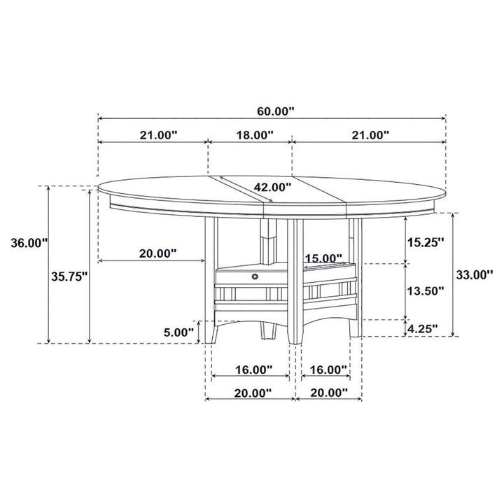 Lavon - Oval Extension Counter Dining Table - Espresso Counter Table modern furniture Contempo Furniture