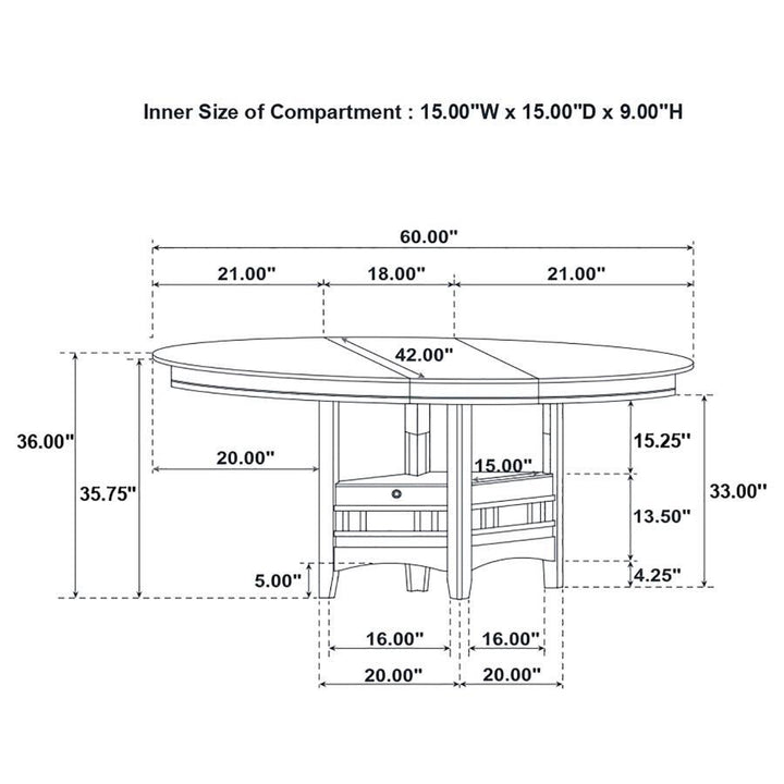 Lavon - Oval Extension Counter Dining Table - Light Chestnut Counter Table modern furniture Contempo Furniture
