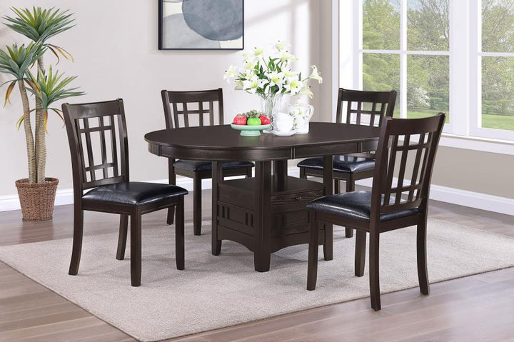 Lavon - Oval Extension Leaf Dining Table - Espresso Dining Table with Extension modern furniture Contempo Furniture