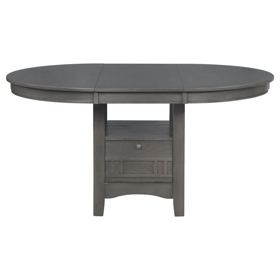 Lavon - Oval Extension Leaf Dining Table - Medium Gray Dining Table with Extension modern furniture Contempo Furniture