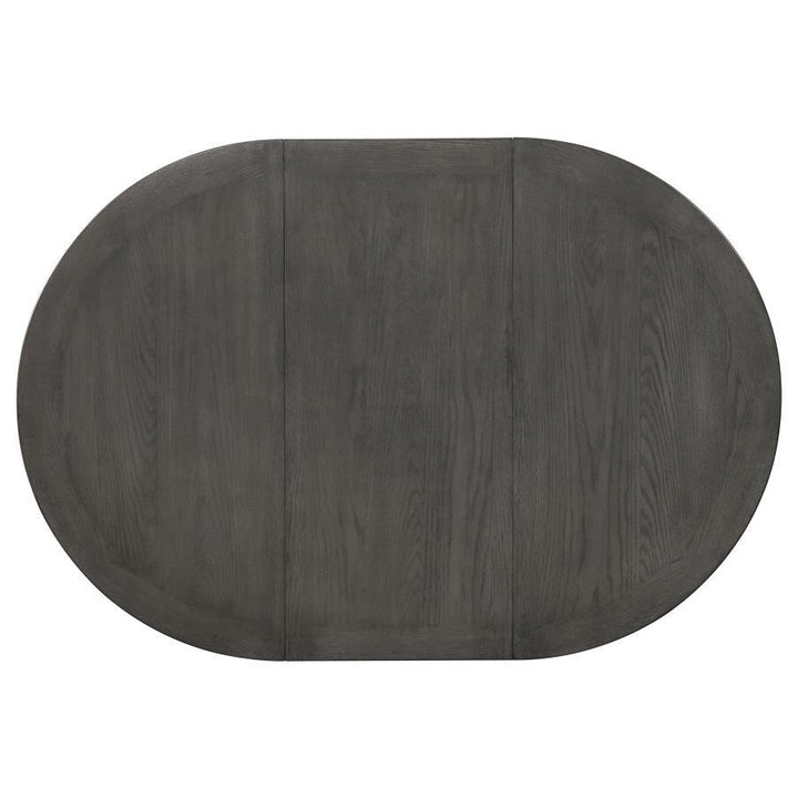 Lavon - Oval Extension Leaf Dining Table - Medium Gray Dining Table with Extension modern furniture Contempo Furniture