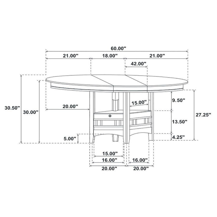 Lavon - Oval Extension Leaf Dining Table - Medium Gray Dining Table with Extension modern furniture Contempo Furniture