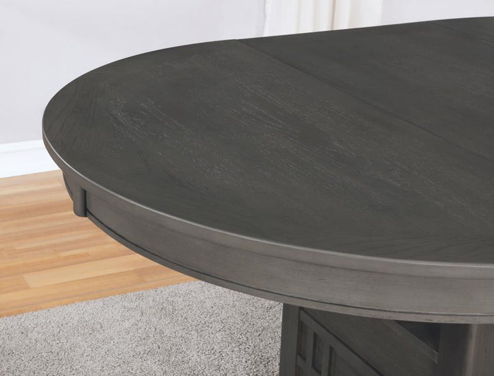 Lavon - Oval Extension Leaf Dining Table - Medium Gray Dining Table with Extension modern furniture Contempo Furniture