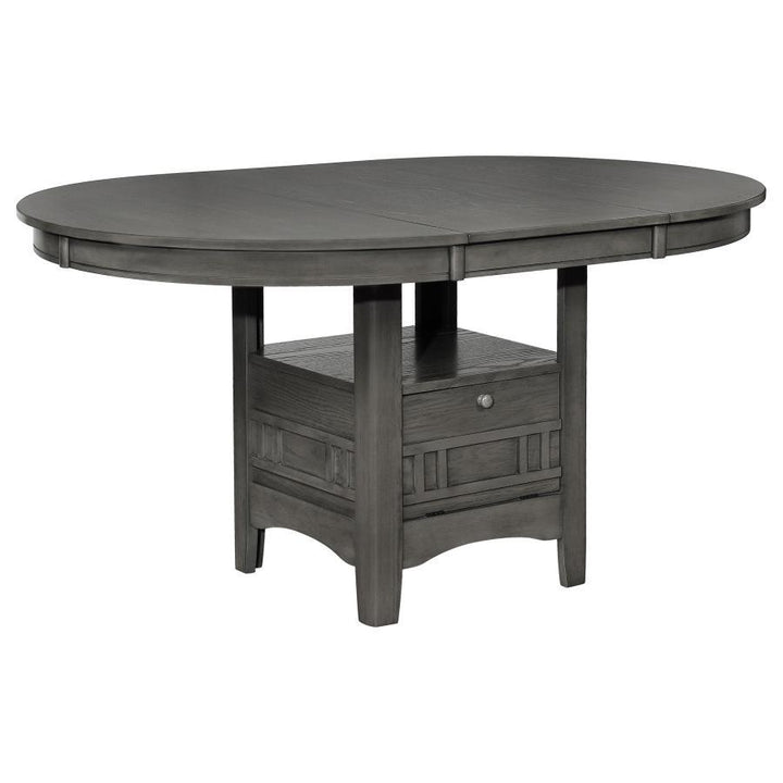 Lavon - Oval Extension Leaf Dining Table - Medium Gray Dining Table with Extension modern furniture Contempo Furniture
