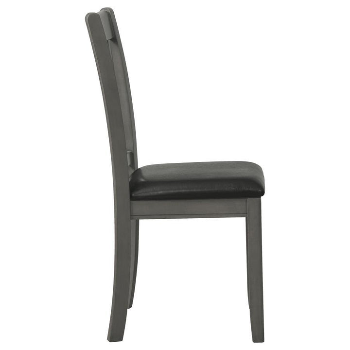 Lavon - Wood Dining Side Chair (Set of 2) - Medium Gray And Black Chair Set modern furniture Contempo Furniture