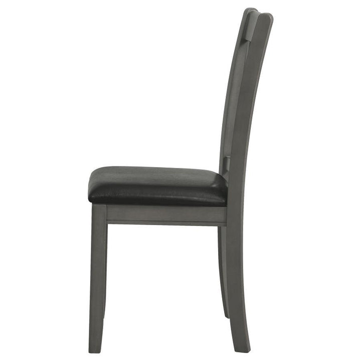 Lavon - Wood Dining Side Chair (Set of 2) - Medium Gray And Black Chair Set modern furniture Contempo Furniture