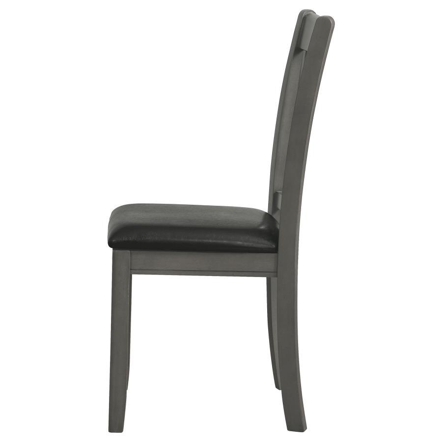 Lavon - Wood Dining Side Chair (Set of 2) - Medium Gray And Black Chair Set modern furniture Contempo Furniture