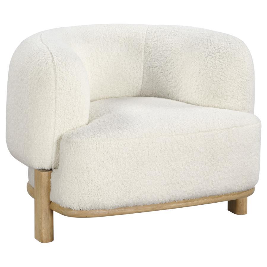 Lawler - Upholstered Barrel Back Accent Chair - Ivory Accent Chair modern furniture Contempo Furniture