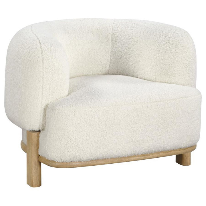 Lawler - Upholstered Barrel Back Accent Chair - Ivory Accent Chair modern furniture Contempo Furniture