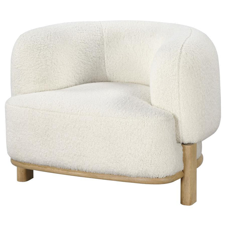 Lawler - Upholstered Barrel Back Accent Chair - Ivory Accent Chair modern furniture Contempo Furniture