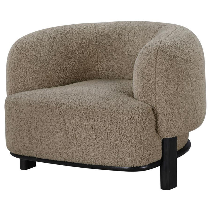 Lawler - Upholstered Barrel Back Accent Chair - Mushroom Accent Chair modern furniture Contempo Furniture