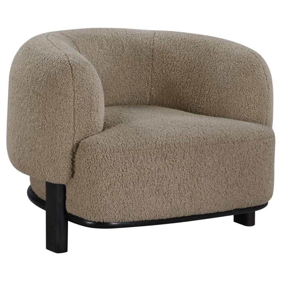 Lawler - Upholstered Barrel Back Accent Chair - Mushroom Accent Chair modern furniture Contempo Furniture