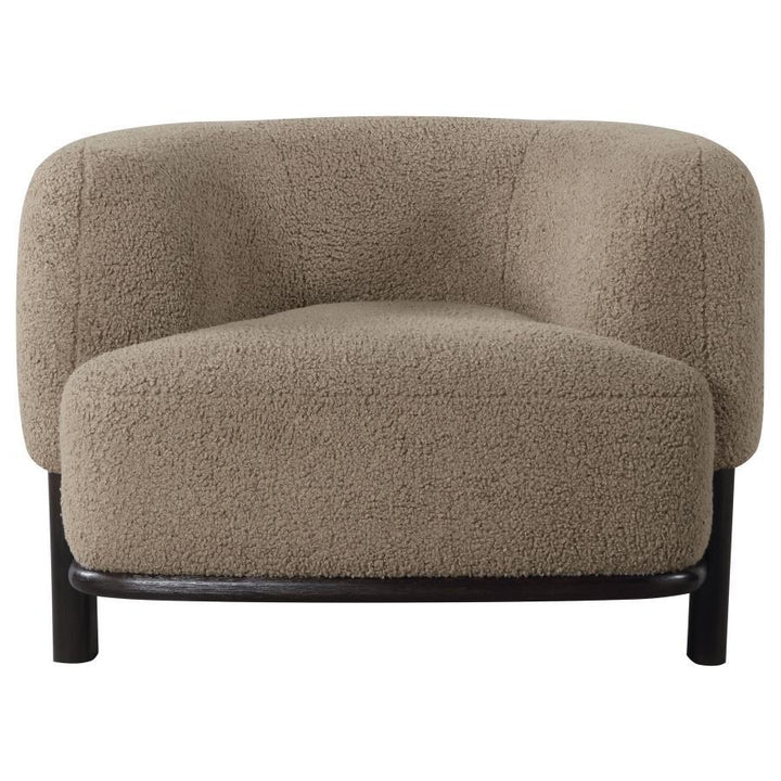 Lawler - Upholstered Barrel Back Accent Chair - Mushroom Accent Chair modern furniture Contempo Furniture
