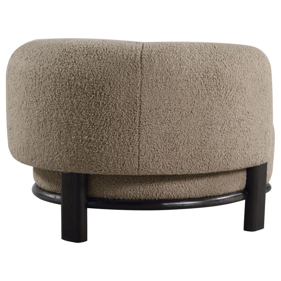Lawler - Upholstered Barrel Back Accent Chair - Mushroom Accent Chair modern furniture Contempo Furniture