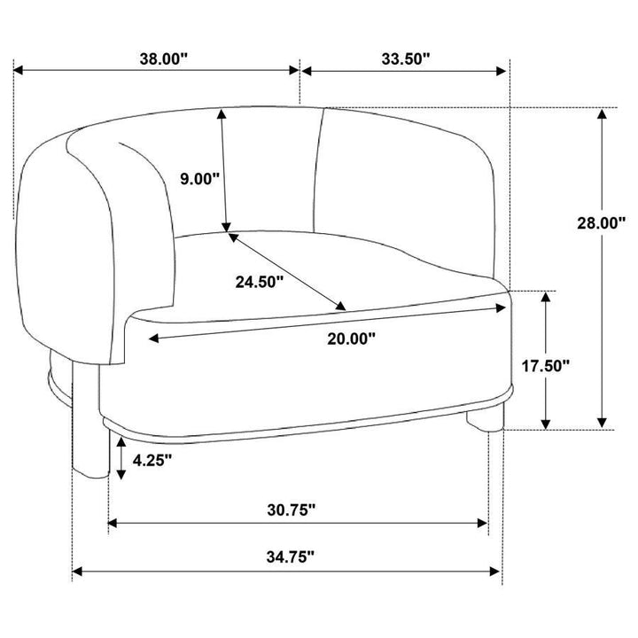 Lawler - Upholstered Barrel Back Accent Chair - Mushroom Accent Chair modern furniture Contempo Furniture
