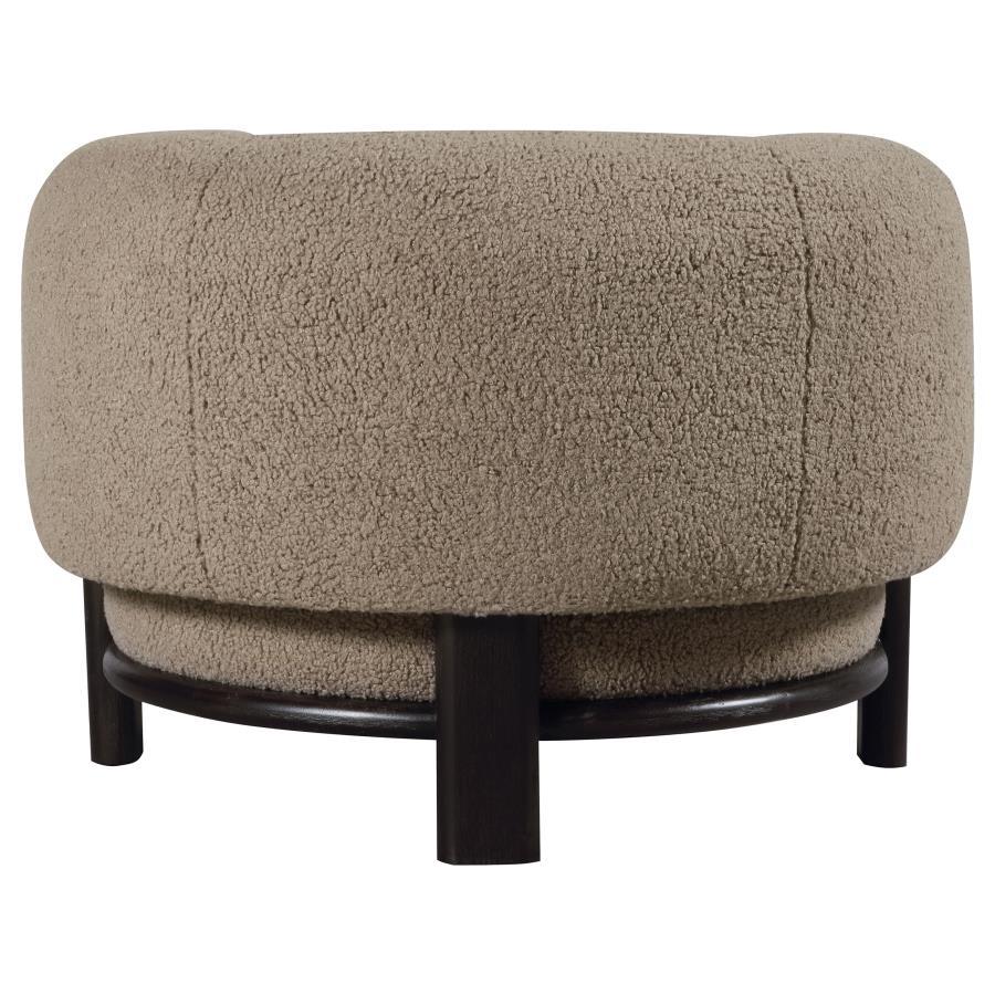 Lawler - Upholstered Barrel Back Accent Chair - Mushroom Accent Chair modern furniture Contempo Furniture