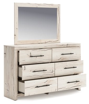 Lawroy Dresser and Mirror - Beige Dresser &amp; Mirror modern furniture Contempo Furniture