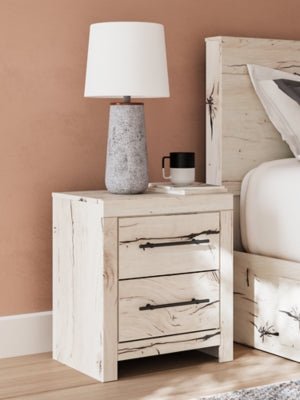 Lawroy Nightstand - Beige Nightstand w/ Charging Station modern furniture Contempo Furniture