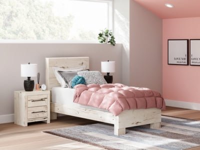Lawroy Twin Panel Bed - Beige Panel Bed modern furniture Contempo Furniture