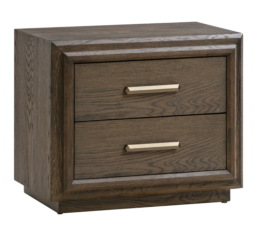 Lawson Two Drawer USB - charger Nightstand in Big Bear Brown Nightstand modern furniture Contempo Furniture