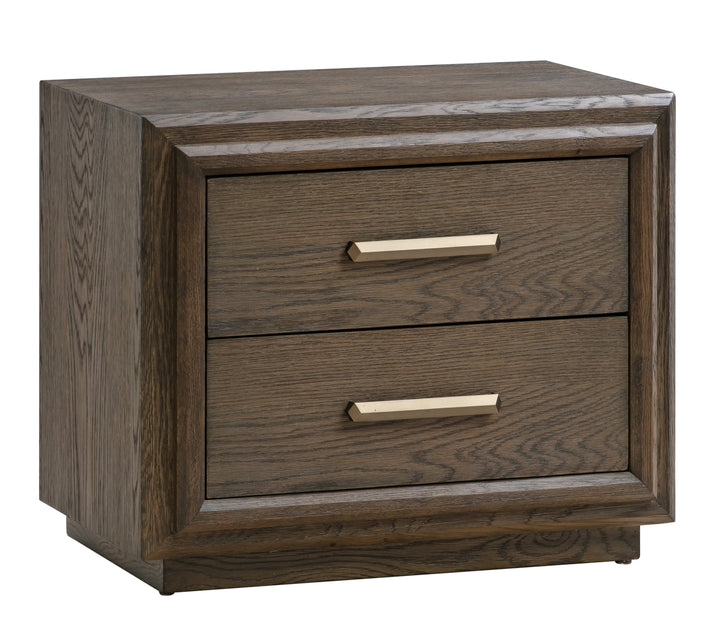 Lawson Two Drawer USB - charger Nightstand in Big Bear Brown Nightstand modern furniture Contempo Furniture