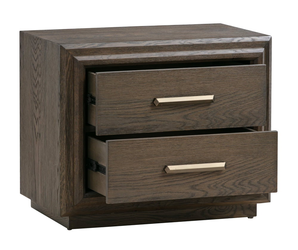 Lawson Two Drawer USB - charger Nightstand in Big Bear Brown Nightstand modern furniture Contempo Furniture