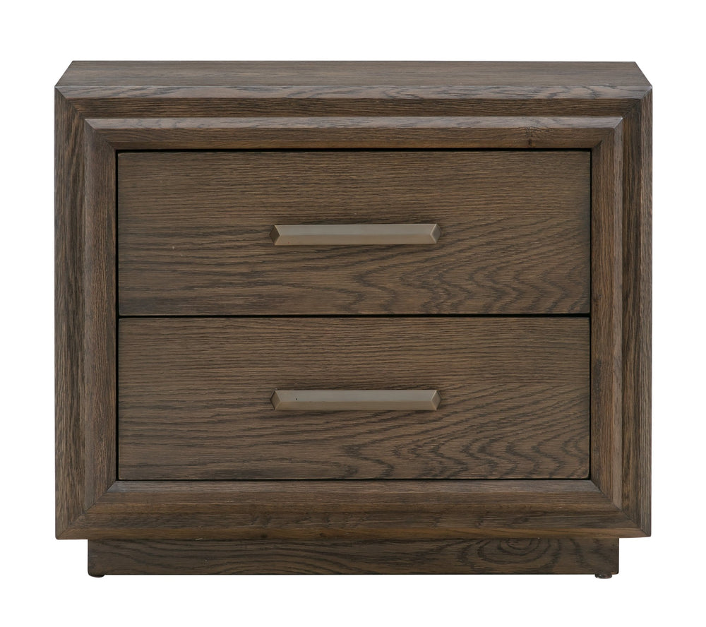 Lawson Two Drawer USB - charger Nightstand in Big Bear Brown Nightstand modern furniture Contempo Furniture