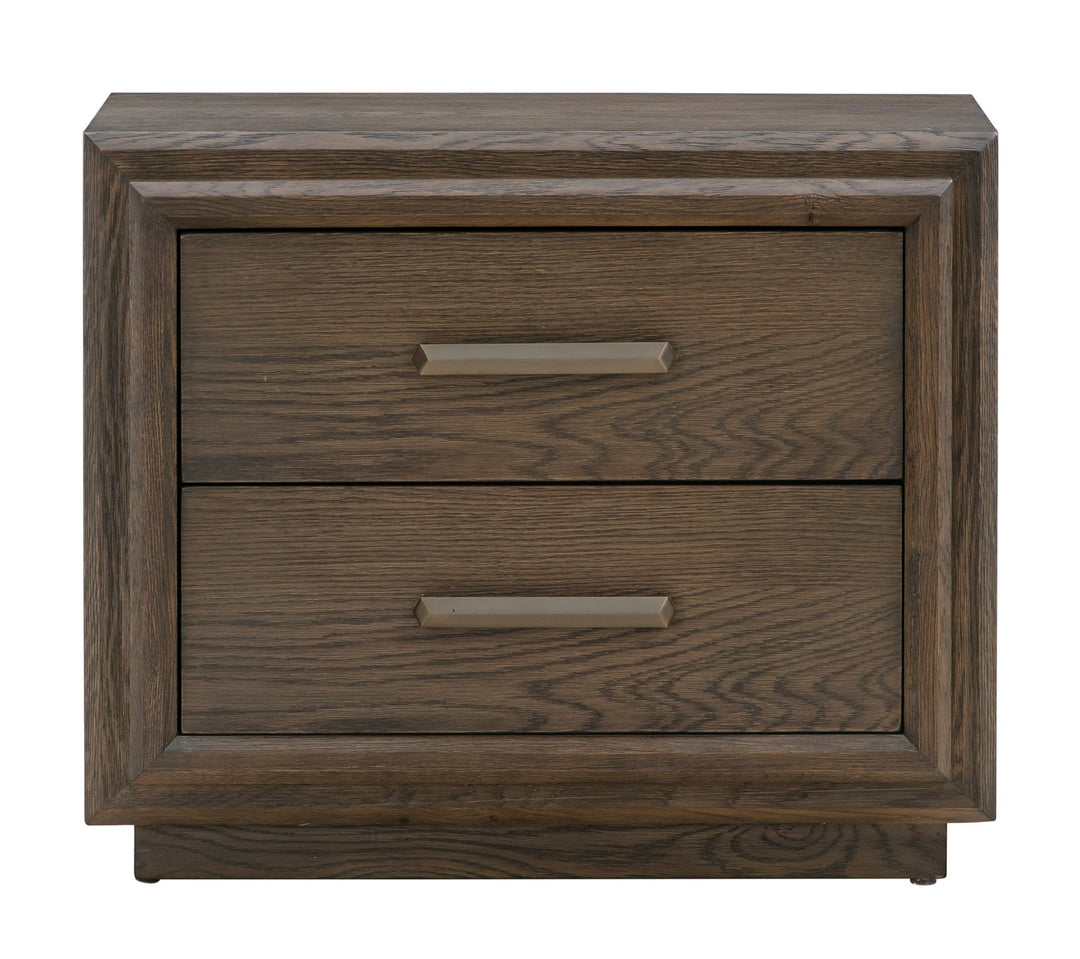 Lawson Two Drawer USB - charger Nightstand in Big Bear Brown Nightstand modern furniture Contempo Furniture