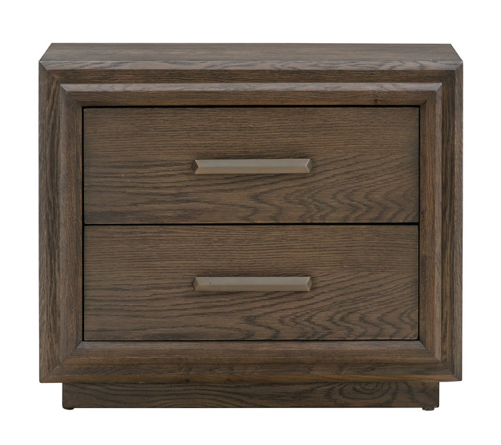 Lawson Two Drawer USB - charger Nightstand in Big Bear Brown Nightstand modern furniture Contempo Furniture