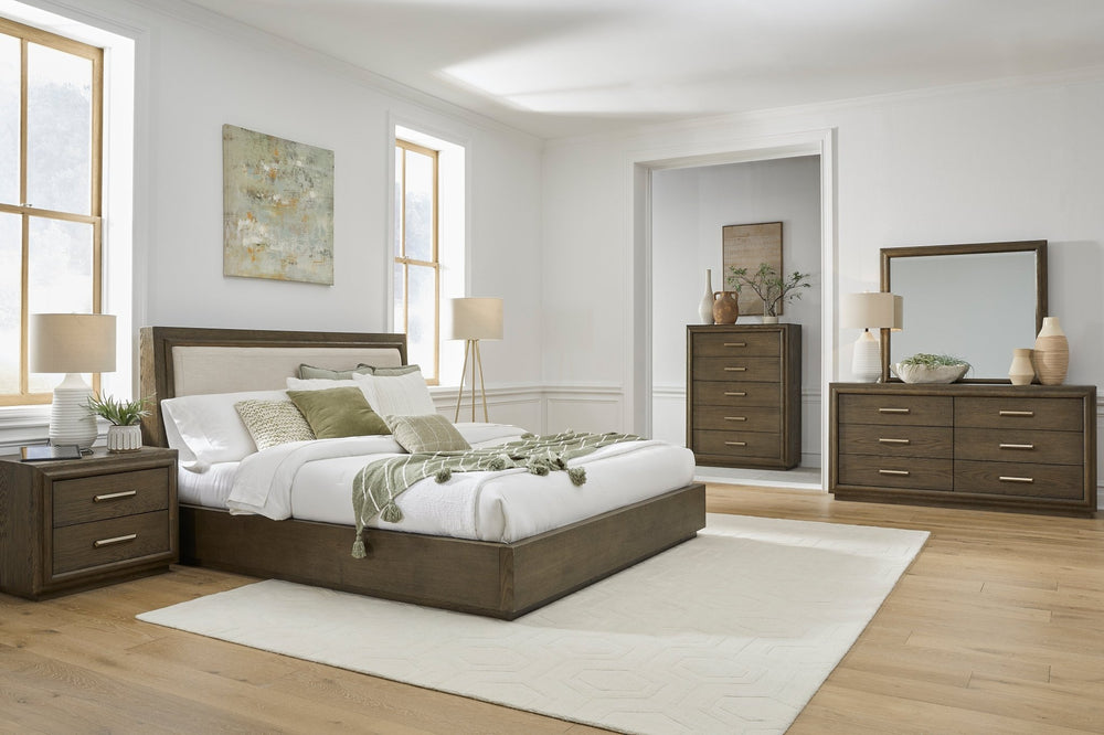 Lawson Two Drawer USB - charger Nightstand in Big Bear Brown Nightstand modern furniture Contempo Furniture
