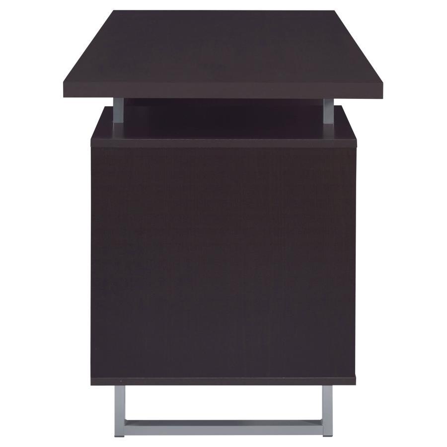 Lawtey - 2 - Drawer Office Computer Desk - Cappuccino Computer Desk modern furniture Contempo Furniture