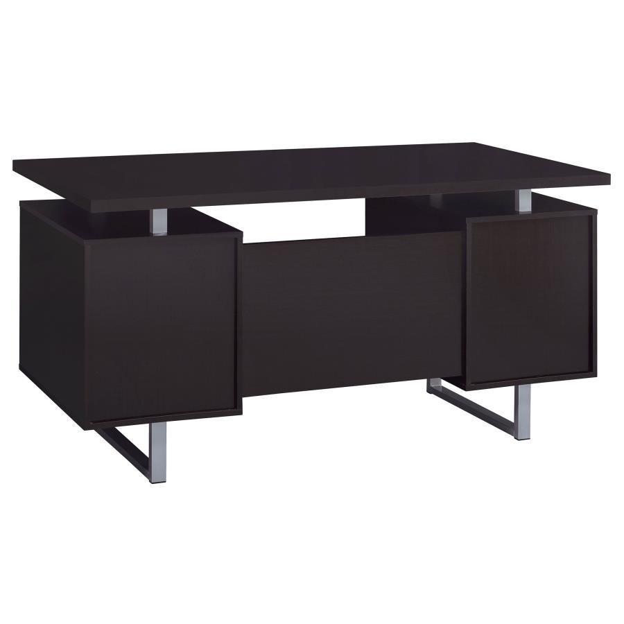 Lawtey - 2 - Drawer Office Computer Desk - Cappuccino Computer Desk modern furniture Contempo Furniture