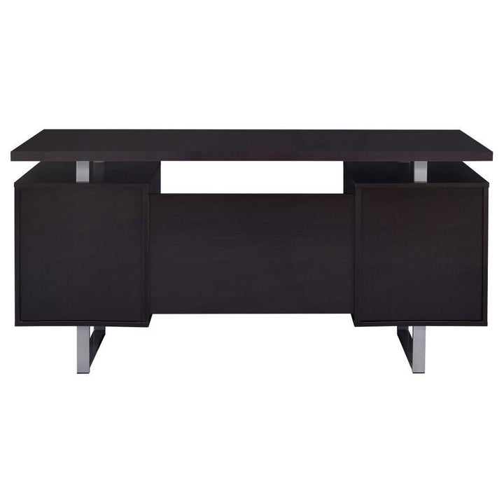 Lawtey - 2 - Drawer Office Computer Desk - Cappuccino Computer Desk modern furniture Contempo Furniture
