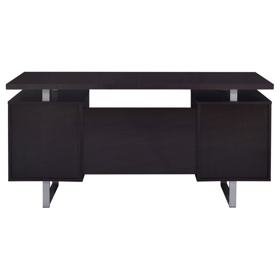 Lawtey - 2 - Drawer Office Computer Desk - Cappuccino Computer Desk modern furniture Contempo Furniture