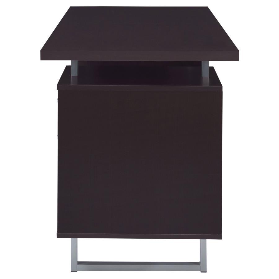 Lawtey - 2 - Drawer Office Computer Desk - Cappuccino Computer Desk modern furniture Contempo Furniture