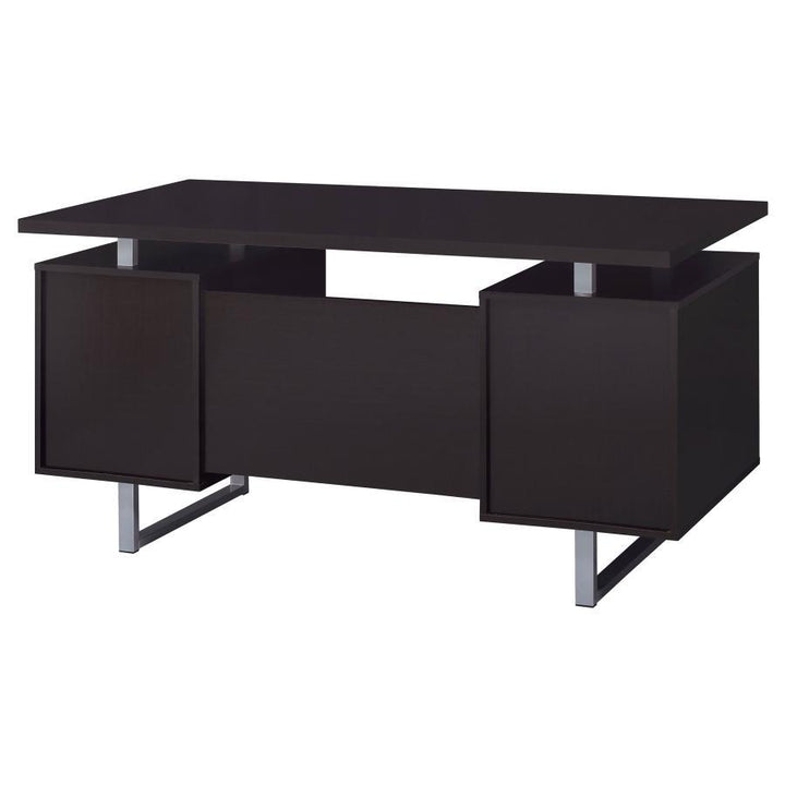 Lawtey - 2 - Drawer Office Computer Desk - Cappuccino Computer Desk modern furniture Contempo Furniture