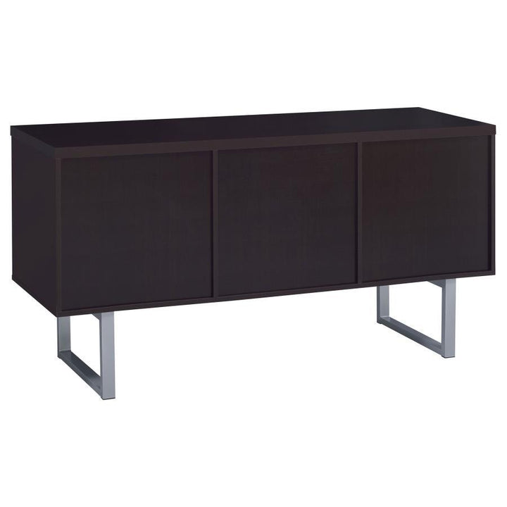 Lawtey - 5 - Drawer Home Office Storage Credenza - Cappuccino Credenzas modern furniture Contempo Furniture