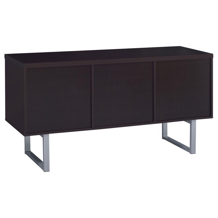 Lawtey - 5 - Drawer Home Office Storage Credenza - Cappuccino Credenzas modern furniture Contempo Furniture
