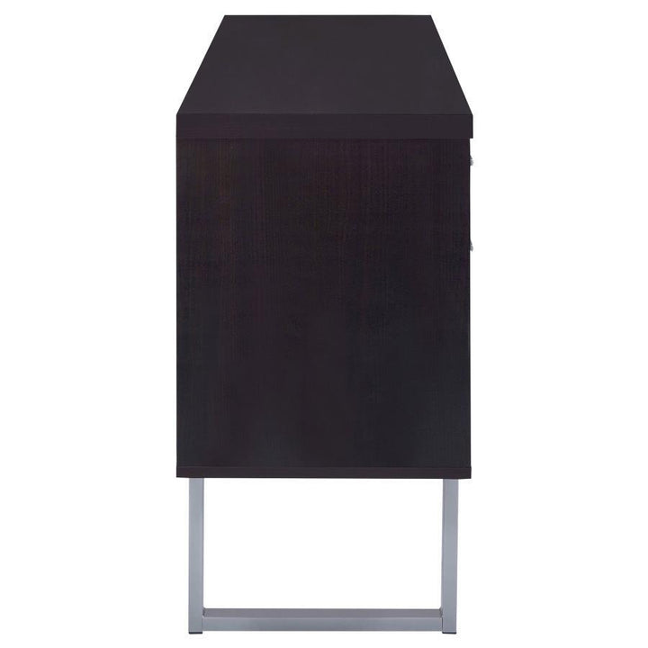 Lawtey - 5 - Drawer Home Office Storage Credenza - Cappuccino Credenzas modern furniture Contempo Furniture