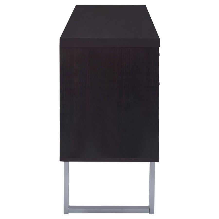 Lawtey - 5 - Drawer Home Office Storage Credenza - Cappuccino Credenzas modern furniture Contempo Furniture