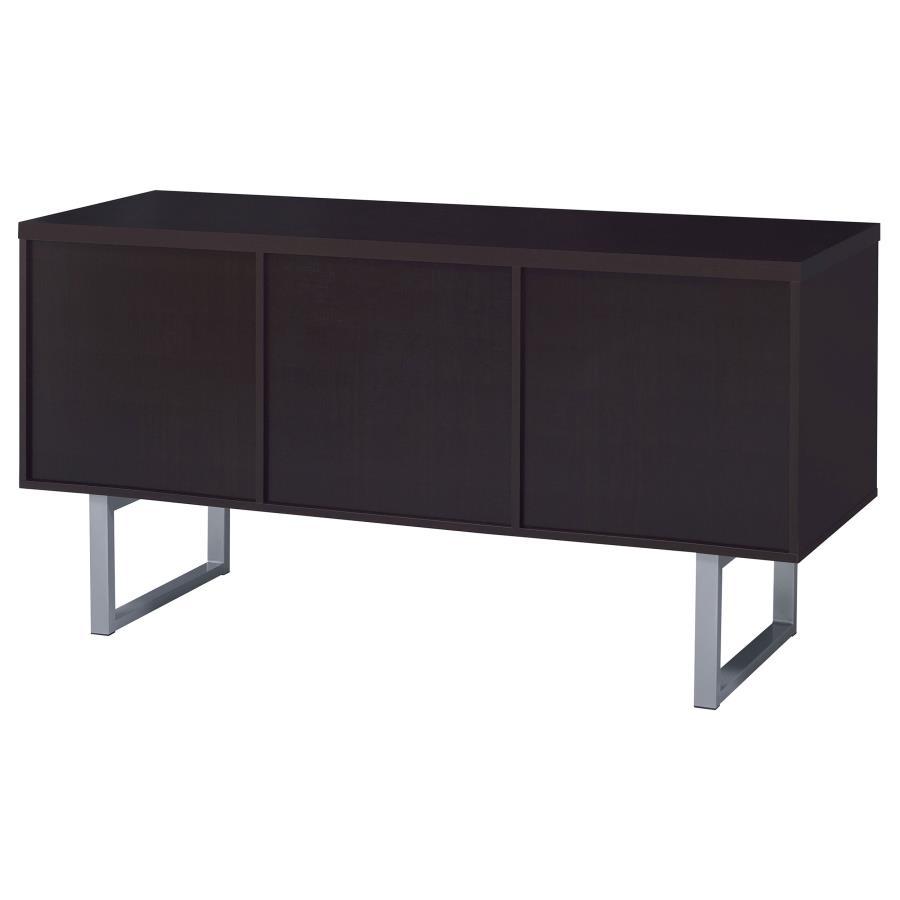 Lawtey - 5 - Drawer Home Office Storage Credenza - Cappuccino Credenzas modern furniture Contempo Furniture